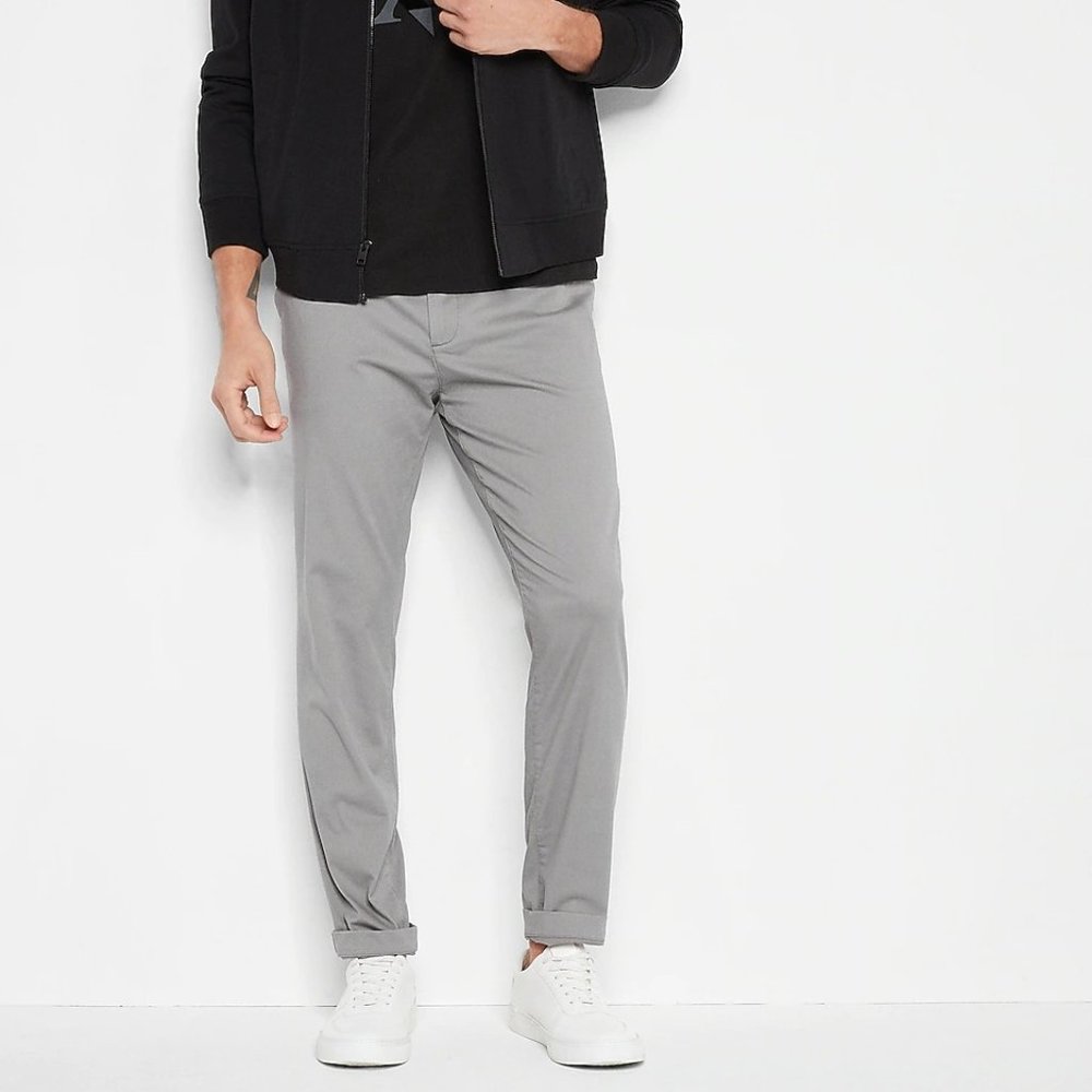 Express Athletic Slim Temp Control Hyper Stretch Chino 34 x 32 - Crystal Gray